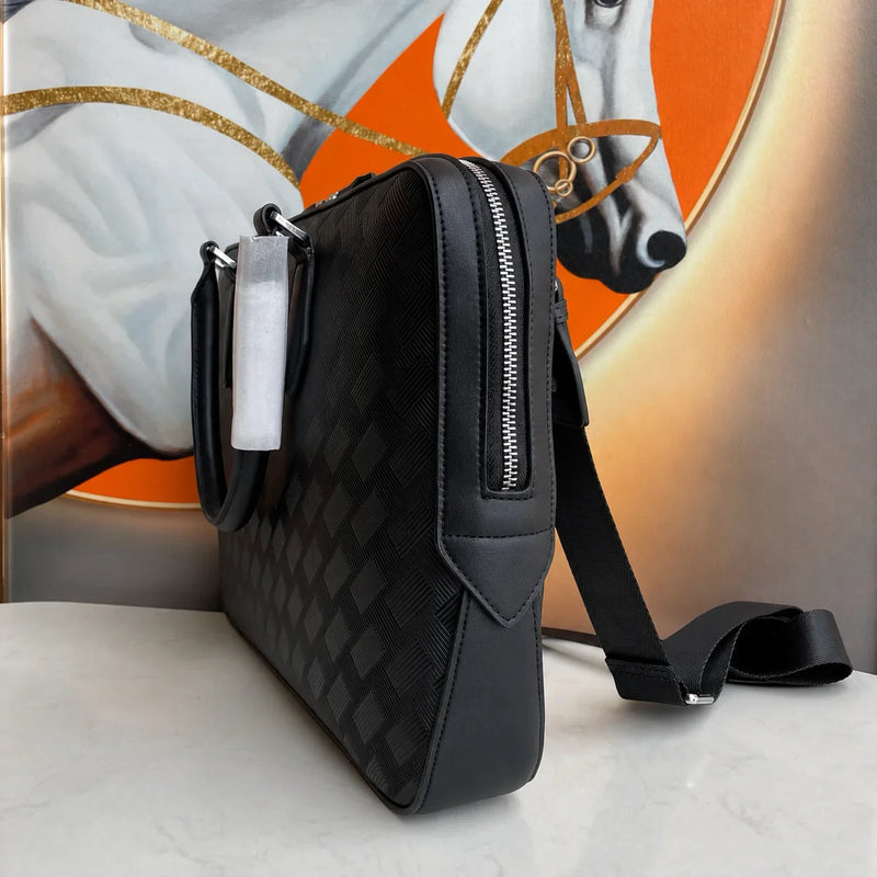 Luxury Leather Mens Top Handle Bags Classic Business Briefcase for Men Daily Office Work Handbags Embossed Leather Travel Messenger Bags-9