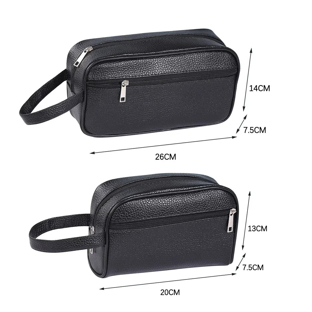 Men Wallets Retro PU Leather Business Handbags Clutch Fashion Woman Coametics Bag Credit Card Holder Mobile Phone Wristlet Bag-6