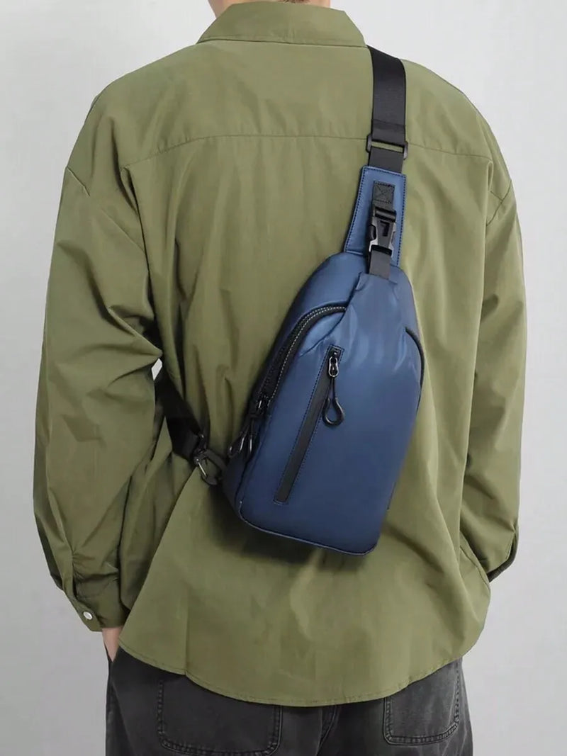 Casual Crossbody Sling Bag For Men And Women, Small Daypack With Zipper Pocket, Adjustable Strap, Fashion Chest Bag With Headphone Cord Slot For Sports, Cycling, Hiking, Running And Business Travel-13