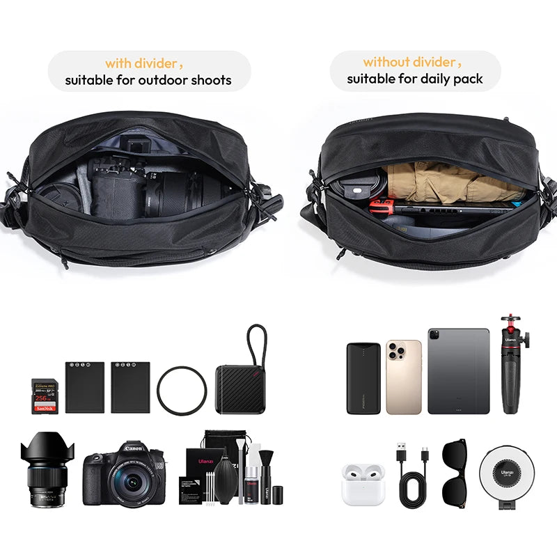 Ulanzi PB038 Travel Sling Bag V2 Compact Photography Chest Bag Waterproof Lightweight Carry Casual Bag for Camera Photography-5
