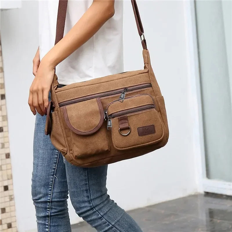 Men Casual Sling Bag Messenger Crossbody Shoulder Unisex Travel Outdoor Vintage Bags-7
