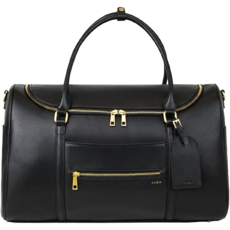 Premium Matte Leather Weekender Bag, Carry-On Luggage for Air Travel, Overnight Bag for Women, 20x10x12 inches, 39L, Black-7