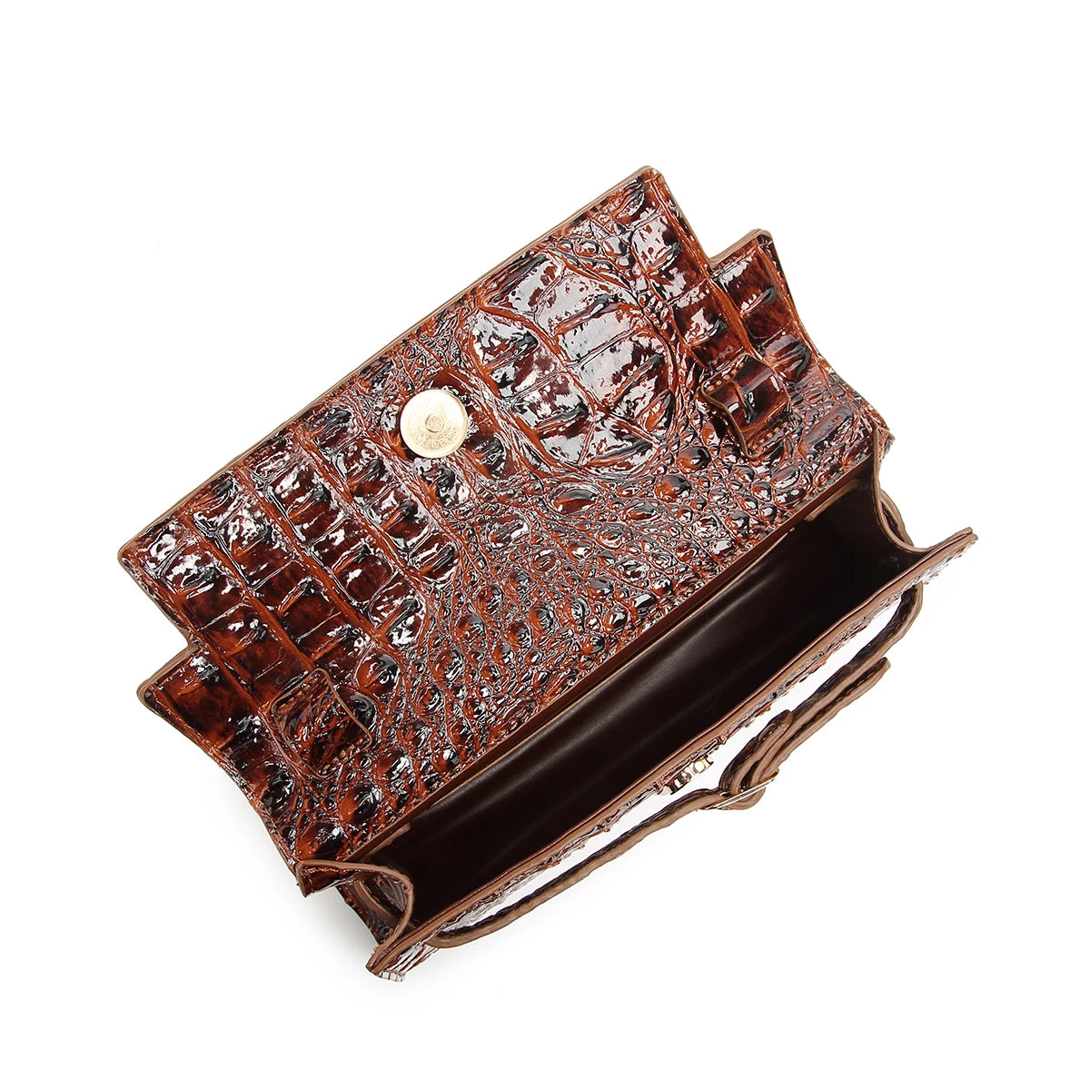 Women Rectangular Shoulder Crossbody Bag with Strap, Croc Embossed Structured Flap Handbag, Lightweight Pouch for Outdoor Camping Commute, Magnetic Snap Closure Multi Compartment Sling Purse for Phone Cosmetics Essentials-7