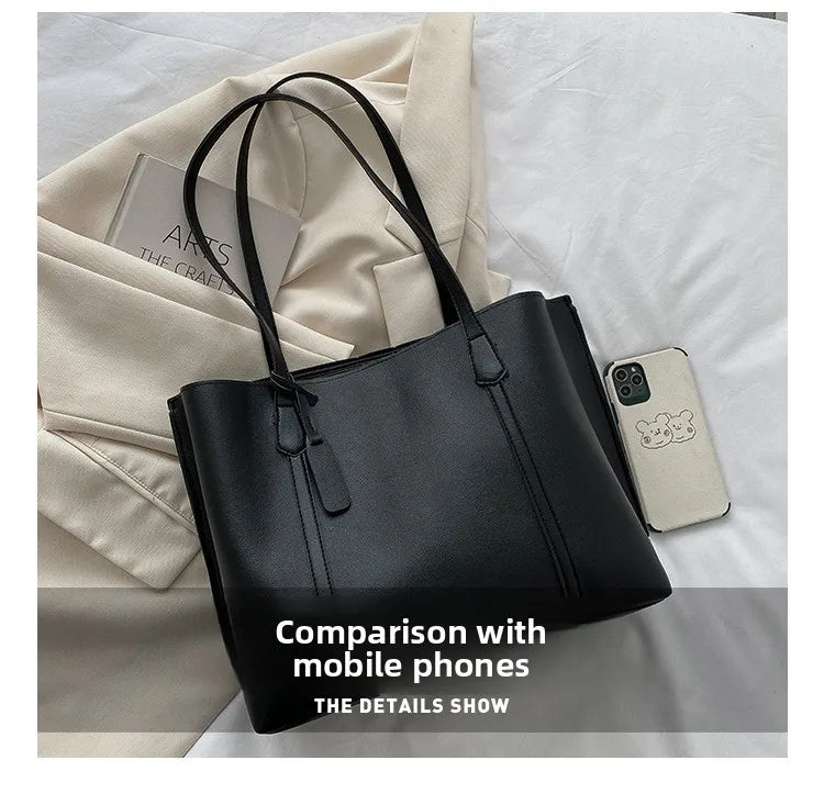 Large Capacity Women's Bag, New Soft Leather Tote Bag, Casual and Versatile Single Shoulder Bags for Woman Korean Style Handbags-14