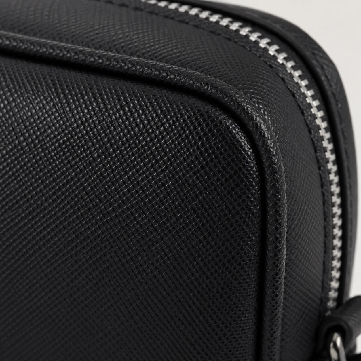 Luxury Men Small Crossbody Bag Designer Saffiano Leather Messenger Mini Square Sling Purse Business Phone Pouch Classic Black-11