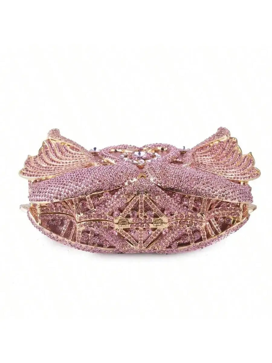 Swan Shape Rhinestone Clutch Evening Bag For Women Party Banquet Dress Accessory-3
