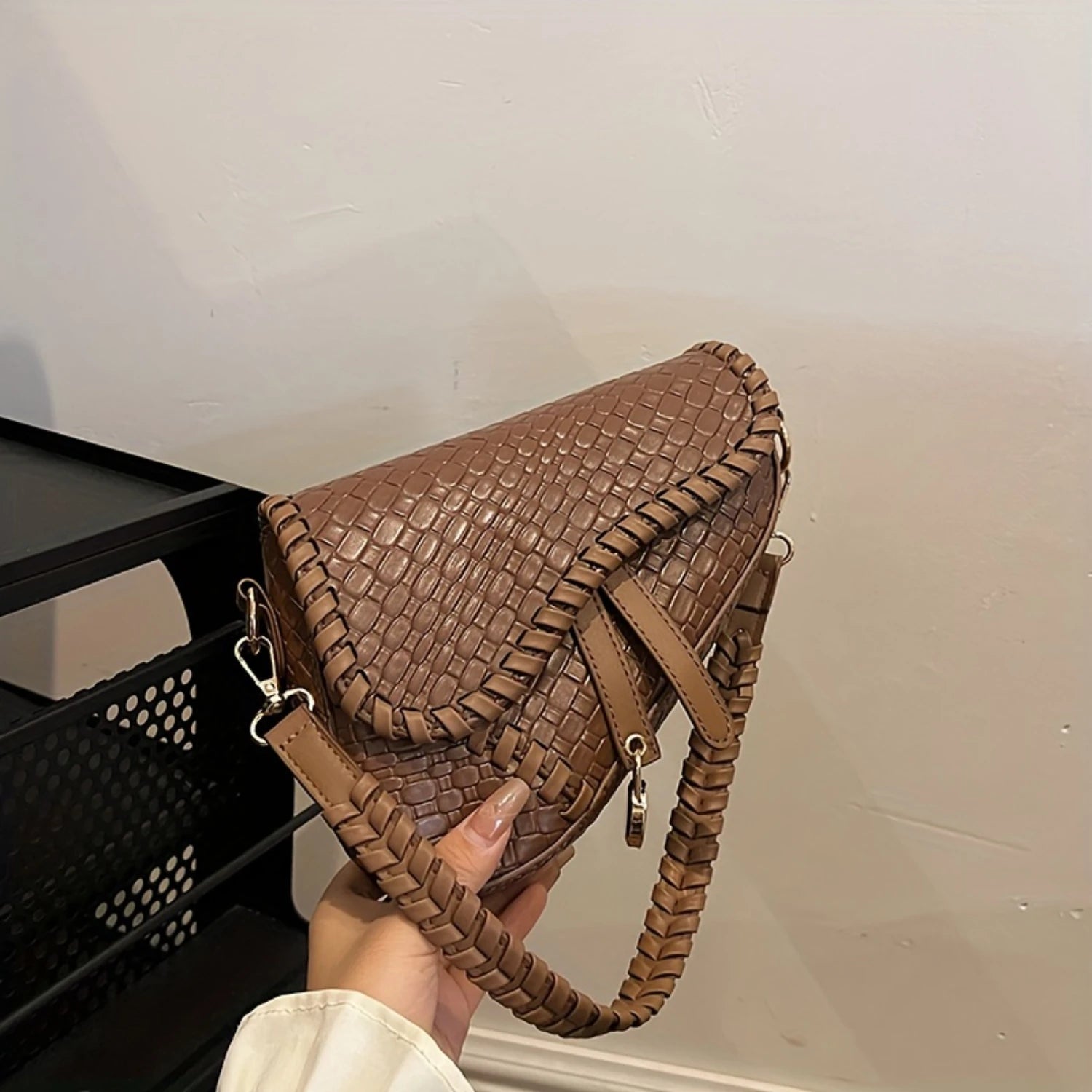 Vintage Women's Bohemian Crocodile Pattern Small Bag, PU Leather, Lightweight Shoulder Crossbody-7