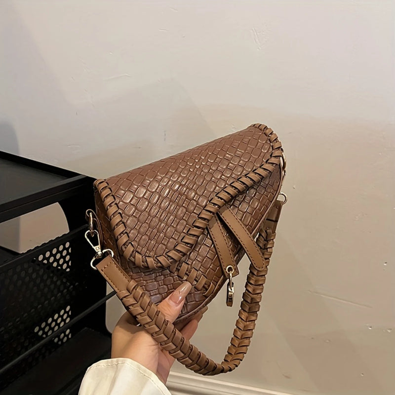 Vintage Women's Bohemian Crocodile Pattern Small Bag, PU Leather, Lightweight Shoulder Crossbody-7