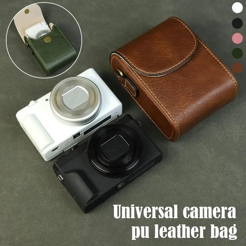 Universal Leather Camera Bag For Lumix zs99/tz99 Sony zv1m2 Canon sx730/740 Crossbody Bag Shoulder Camera Storage Bag sony 6400 dslr camera bag sony a7 iii fuji xt3-5