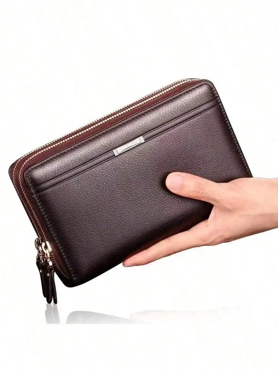 Men Long Wallet PU Leather Clutch, Large Business Purse, Portable Phone Card Holder, Practical Gift For Male Family & Friends-15