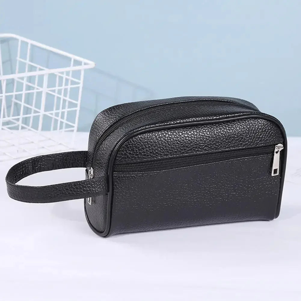 Men Wallets Retro PU Leather Business Handbags Clutch Fashion Woman Coametics Bag Credit Card Holder Mobile Phone Wristlet Bag-3