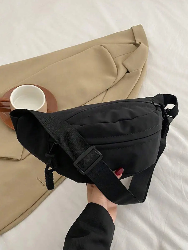 Fashionable Nylon Crossbody Bag, Solid Color Shoulder Bag, Women's Casual Crossbody Bag Suitable For Outdoor Sports-10