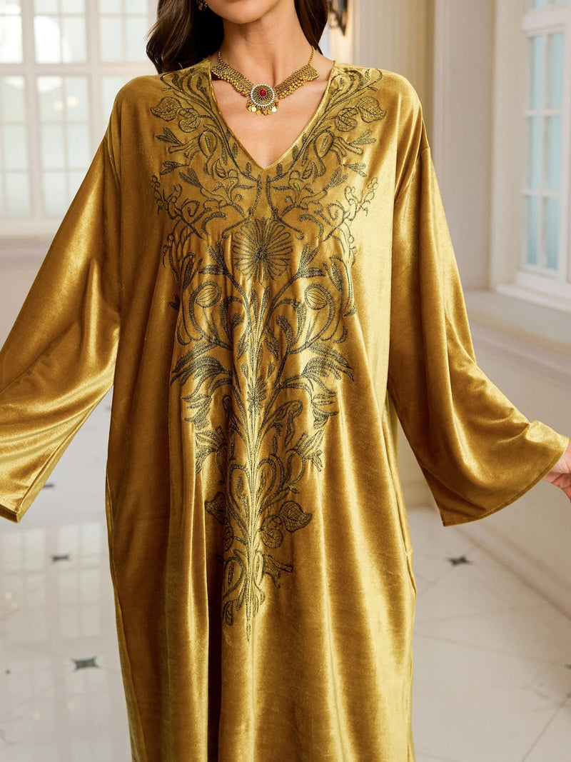 Embroidered Abaya Kaftans for Women Modern Elegant Dubai Moroccan Dubai Kaftan Dresses Abaya for Women Muslim Dress-50