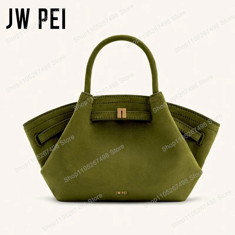 JW PEI Hana Quiet Luxury Trapeze Tote Bag Pebbled Vegan Leather Top-Handle Handbag Premium Women Shoulder Bag Fashion Messenger Purse 2026-27