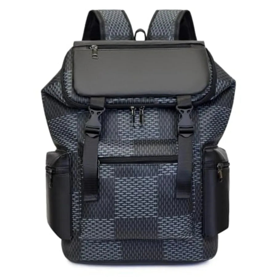 PU Leather Backpack, Laptop Backpack Large capacity work business travel bag student schoolbag-16