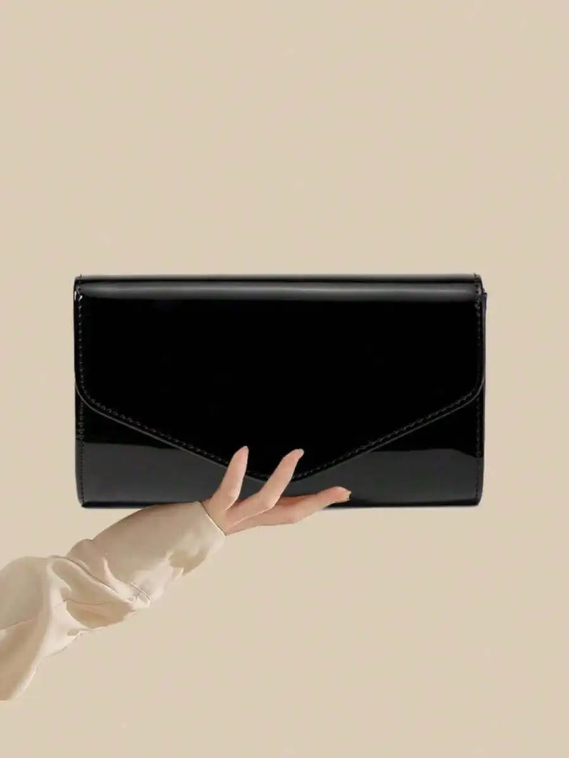 Patent PU Leather Envelope Clutch Bag For Evening Party-7