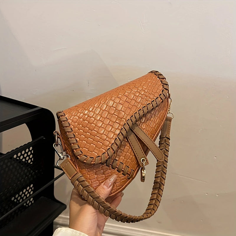 Vintage Women's Bohemian Crocodile Pattern Small Bag, PU Leather, Lightweight Shoulder Crossbody-8