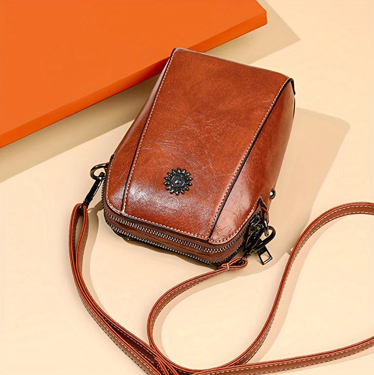 Vertical Phone Crossbody Bag Soft Leather Adjustable Shoulder Strap Mini Capacity Single Pocket Simple Fashion Daily Mobile Storage Purse For Women-16