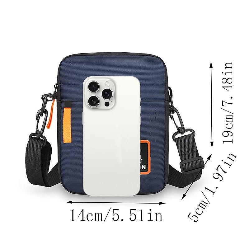 Men's Crossbody Bag Single Shoulder Multi-Layer Zipper Trendy Color Contrast Casual Messenger Sling Bag-3