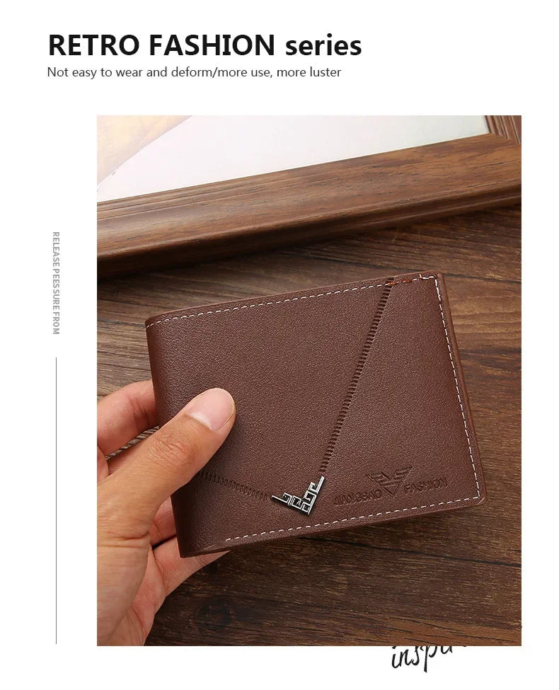 Slim Leather Wallet for Men RFID Blocking Bifold Front Pocket Wallet Minimalist Credit Card Holder Cash Money Clip-8
