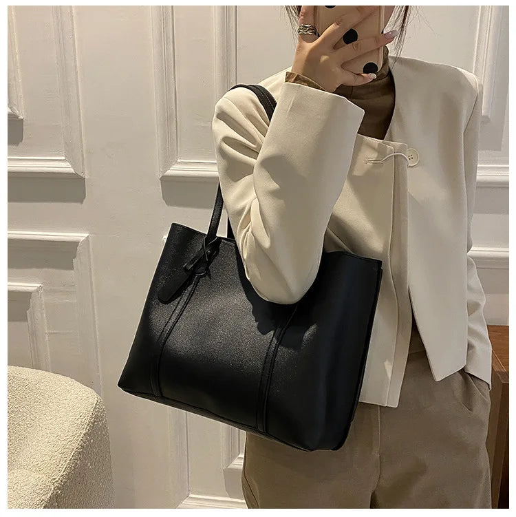 Large Capacity Women's Bag, New Soft Leather Tote Bag, Casual and Versatile Single Shoulder Bags for Woman Korean Style Handbags-18
