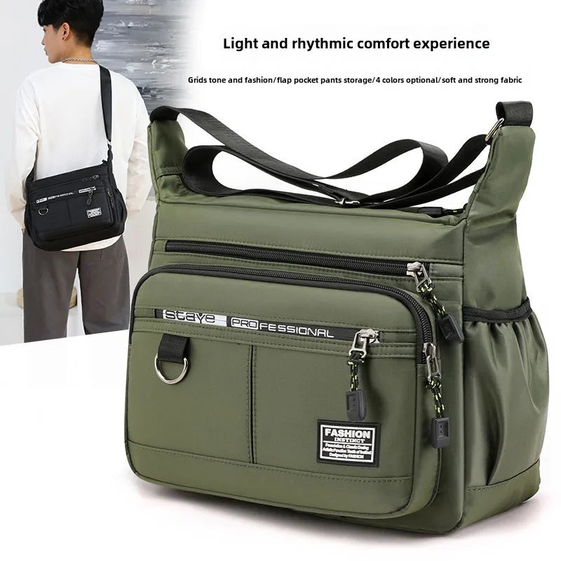 Design Oxford Shoulder Bag Large Capacity Men's Casual Multi-layer Pocket Fashion Single Shoulder Crossbody Luxury Messenger Bag-2