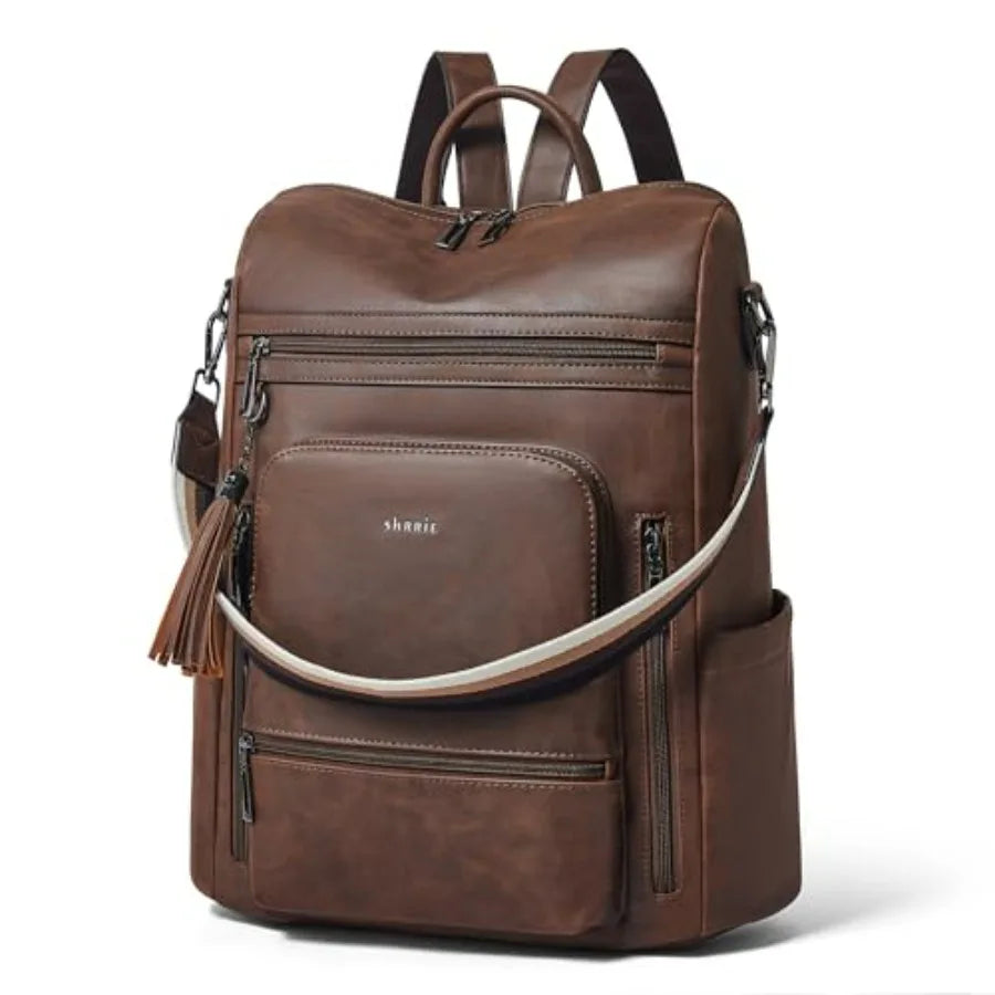 Vegan Leather Laptop Backpack for Women 15.6 inch Work Backpack Fashion Travel Backpack Purse for Travel College Work-25