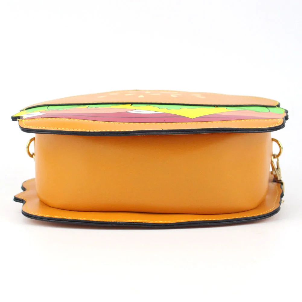 Woman Hamburger Cupcake PU Chain Bag Popcorn Fries Crossbody Messenger Bags-11