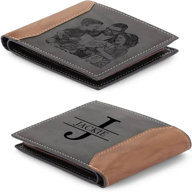 Custom Name Picture Card Holder Wallet Anniversary Birthday Gifts for Men Gift for Husband Father's Day Bifold Wallet-14