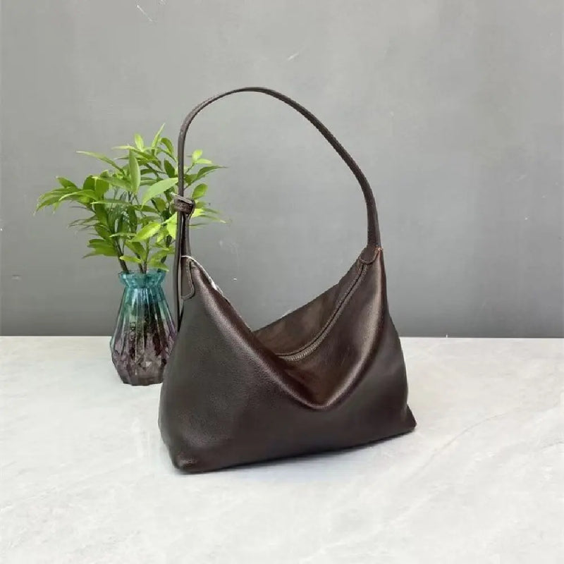 Vintage Simple Synthetic Leather Satchel Classic Top Handle Single Shoulder Crossbody City Street Daily Women Carry Bag-2