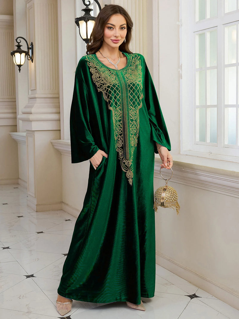 Embroidered Abaya Kaftans for Women Modern Elegant Dubai Moroccan Dubai Kaftan Dresses Abaya for Women Muslim Dress-31