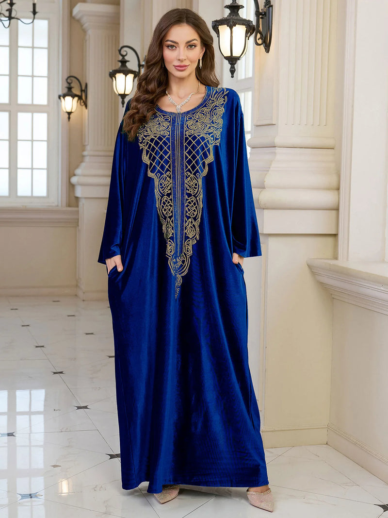 Embroidered Abaya Kaftans for Women Modern Elegant Dubai Moroccan Dubai Kaftan Dresses Abaya for Women Muslim Dress-33