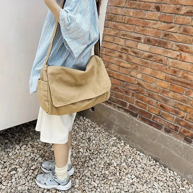 Women's Messenger Bag Vintage Handbag Canvas Teenager Shoulder Tote Bags Casual Handbag Crossbody Handbags-6