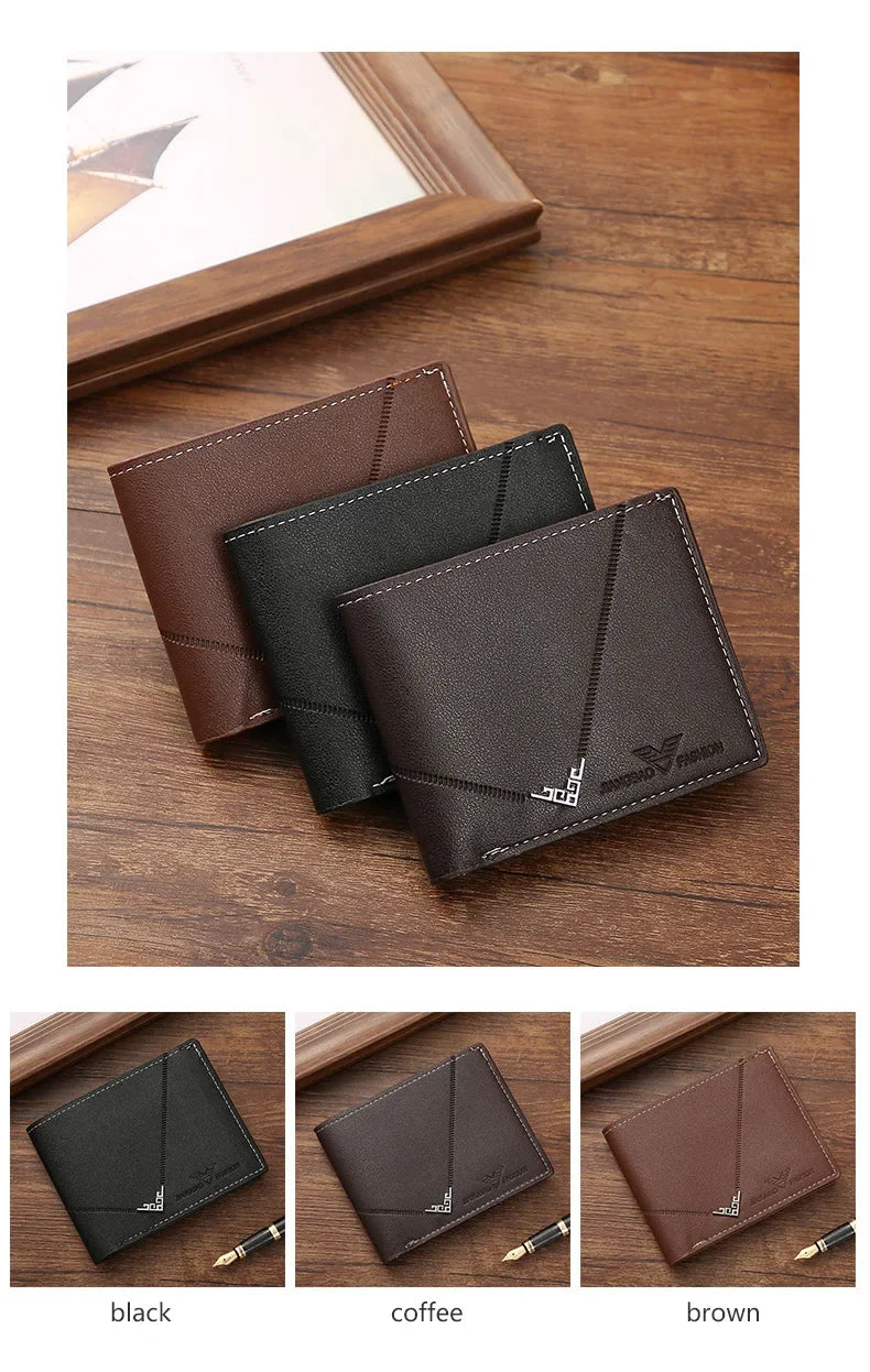 Slim Leather Wallet for Men RFID Blocking Bifold Front Pocket Wallet Minimalist Credit Card Holder Cash Money Clip-14