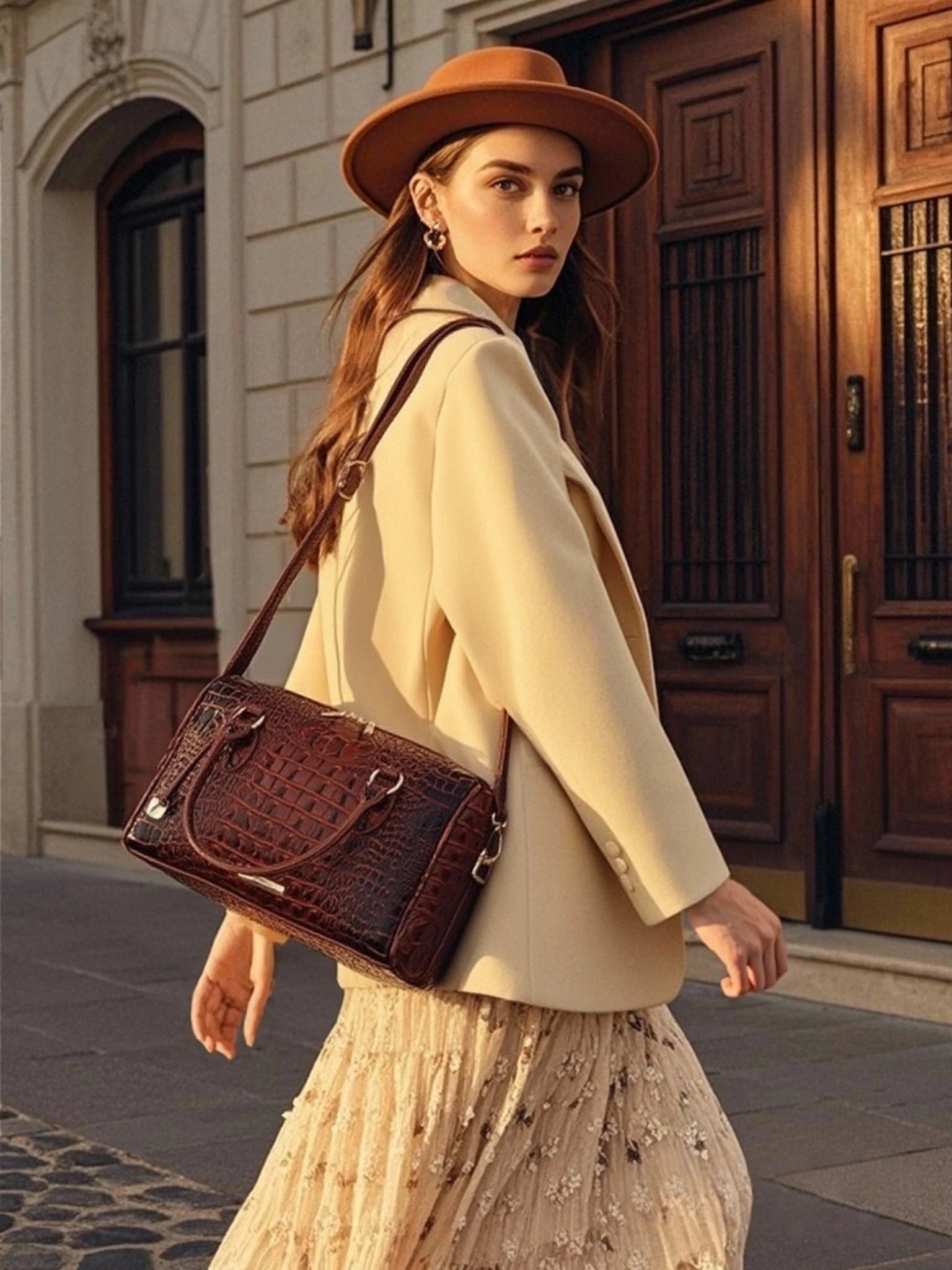 Gradient Embossed Duffle Bag Top-Handle Satchel with Detachable Strap, Casual Boston Style Crossbody Bag for Travel, Daily Commute, Weekend Getaway, Lightweight Multi-Purpose Tote Bag for Women Outdoor Activities-10