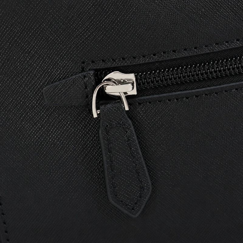 Men's Backpack Luxury Designer Genuine Leather Saffiano Laptop Bag Business Travel Rucksack Daypack With Luggage Strap Classic Black-8