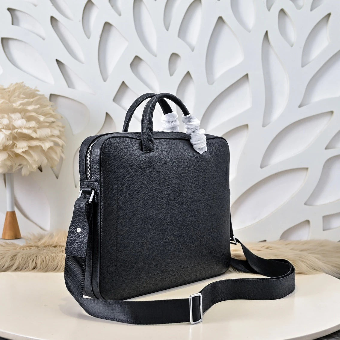 Classic Mens Top-Handle Bags Luxury Business Briefcase for Men Daily Office Work Handbags Cowhide Leather Travel Messenger Bags-3