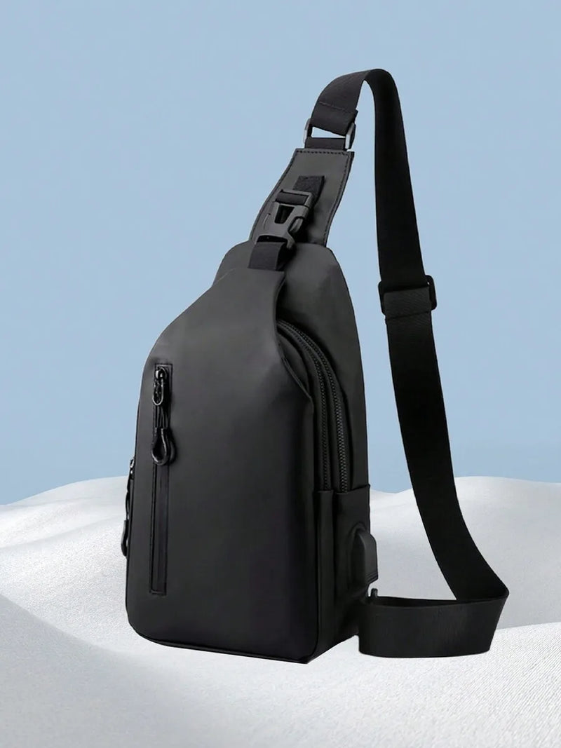 Casual Crossbody Sling Bag For Men And Women, Small Daypack With Zipper Pocket, Adjustable Strap, Fashion Chest Bag With Headphone Cord Slot For Sports, Cycling, Hiking, Running And Business Travel-17