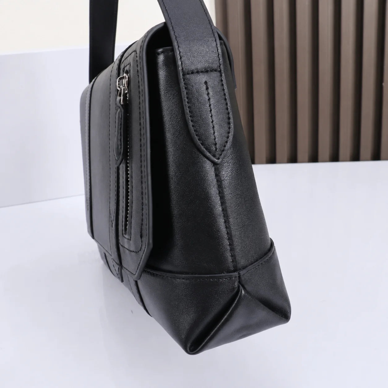 Men Messenger Bag Luxury Designer Genuine Leather Crossbody Shoulder Flap Sling Satchel Black Business Handbag Male Small Purse-5