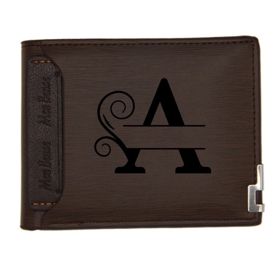 Personalized Wallet for Men Custom Wallets for Men Engraved Letter Name Leather Wallet Bifold Custom Gifts for Dad/Husband-29