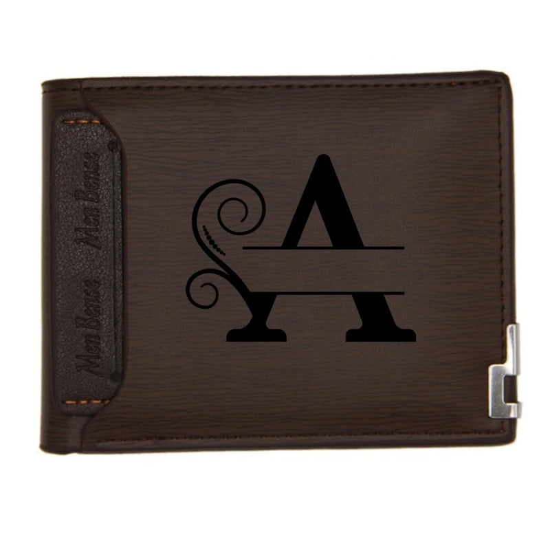 Personalized Wallet for Men Custom Wallets for Men Engraved Letter Name Leather Wallet Bifold Custom Gifts for Dad/Husband-29