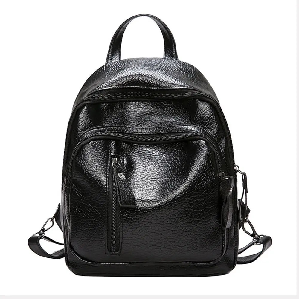 Waterproof Leather Ladies Backpack Large Capacity Anti Theft PU Leather Double Shoulder Daily Work Mature Women Fashion Bag-17
