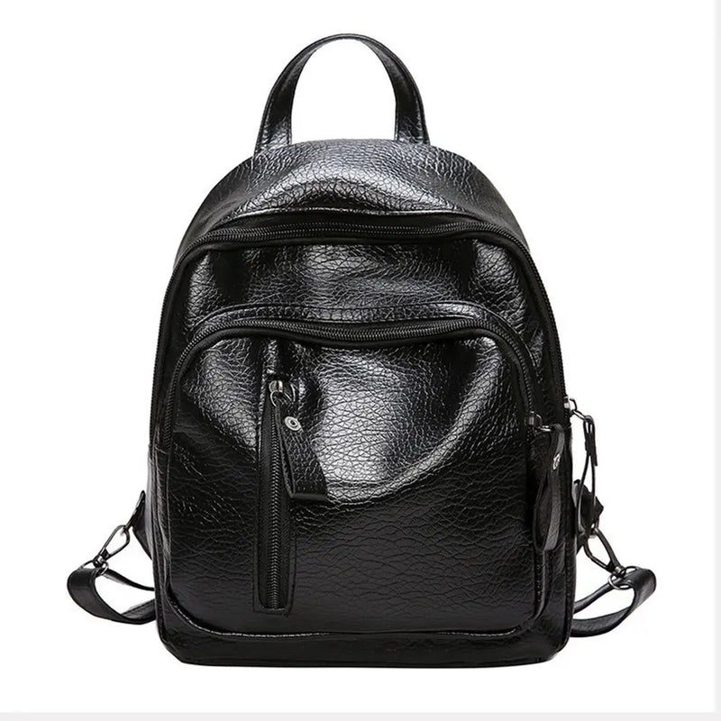Waterproof Leather Ladies Backpack Large Capacity Anti Theft PU Leather Double Shoulder Daily Work Mature Women Fashion Bag-17