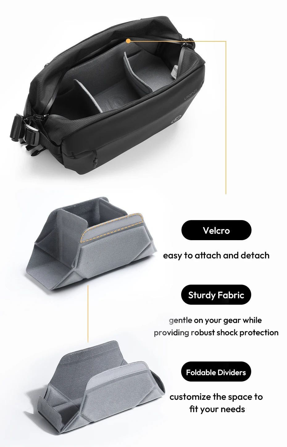 Ulanzi PB038 Travel Sling Bag V2 Compact Photography Chest Bag Waterproof Lightweight Carry Casual Bag for Camera Photography-16