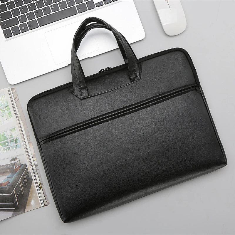 Men Crossbody Laptop Briefcase Multi Size Hand Bag Business Multi Compartment Universal Laptop-2