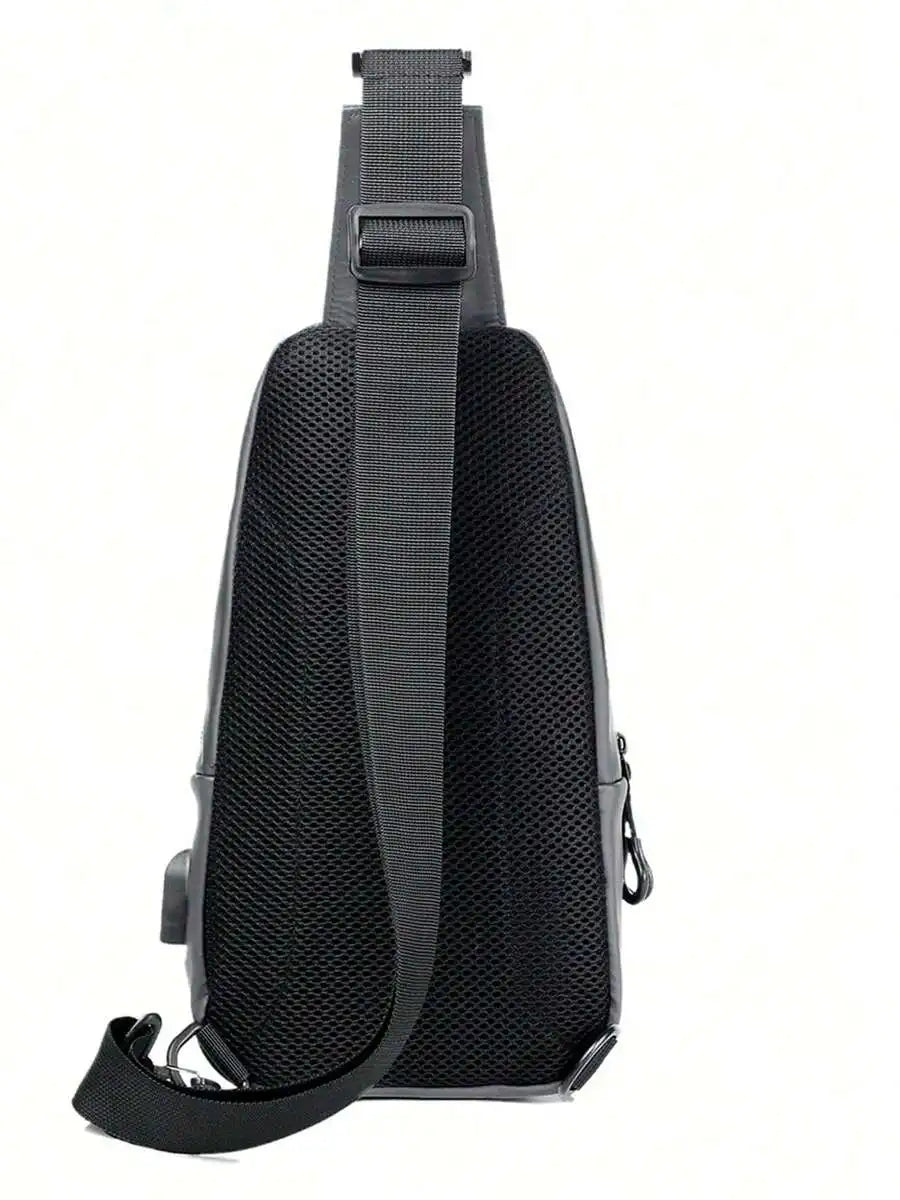 Casual Crossbody Sling Bag For Men And Women, Small Daypack With Zipper Pocket, Adjustable Strap, Fashion Chest Bag With Headphone Cord Slot For Sports, Cycling, Hiking, Running And Business Travel-32