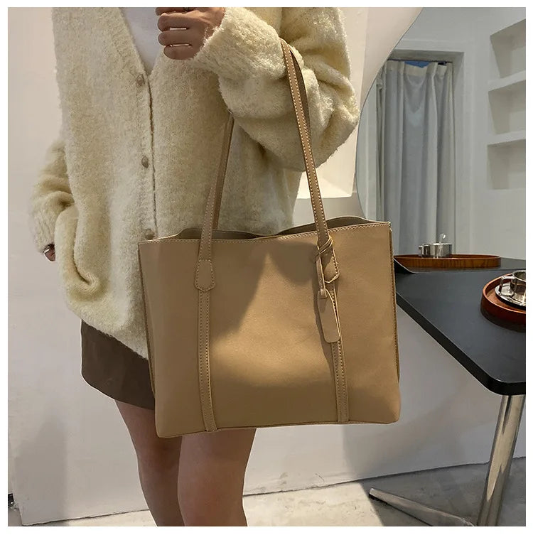Large Capacity Women's Bag, New Soft Leather Tote Bag, Casual and Versatile Single Shoulder Bags for Woman Korean Style Handbags-30