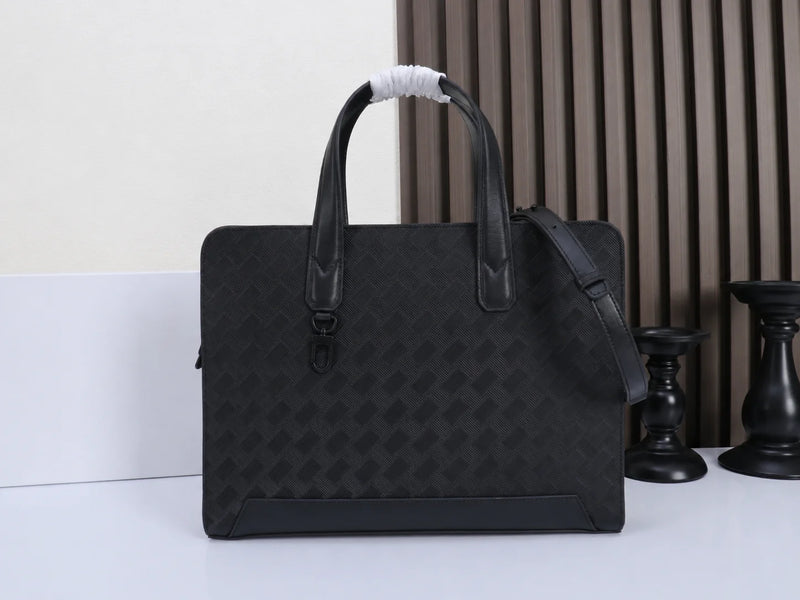 Men's Top-Handle Bags Luxury Designer Briefcase Genuine Leather Laptop Messenger Bag Slim Woven Crossbody Document Portfolio Male Office Handbag-7