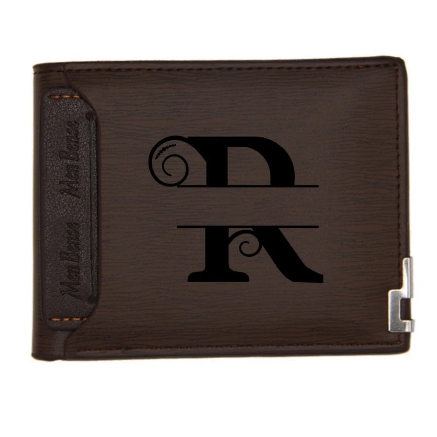 Personalized Wallet for Men Custom Wallets for Men Engraved Letter Name Leather Wallet Bifold Custom Gifts for Dad/Husband-14