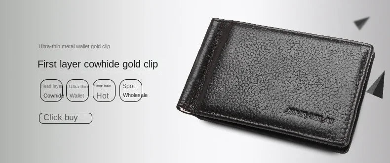 100% Genuine Leather Men Wallets Premium Product Real Cowhide Wallets for Man Short Black Walet Portefeuille Homme-22